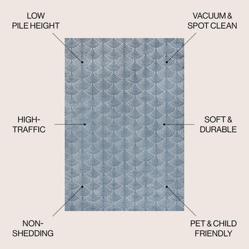 Porter Geometric Art Deco Fan Pattern High-low Area Rug